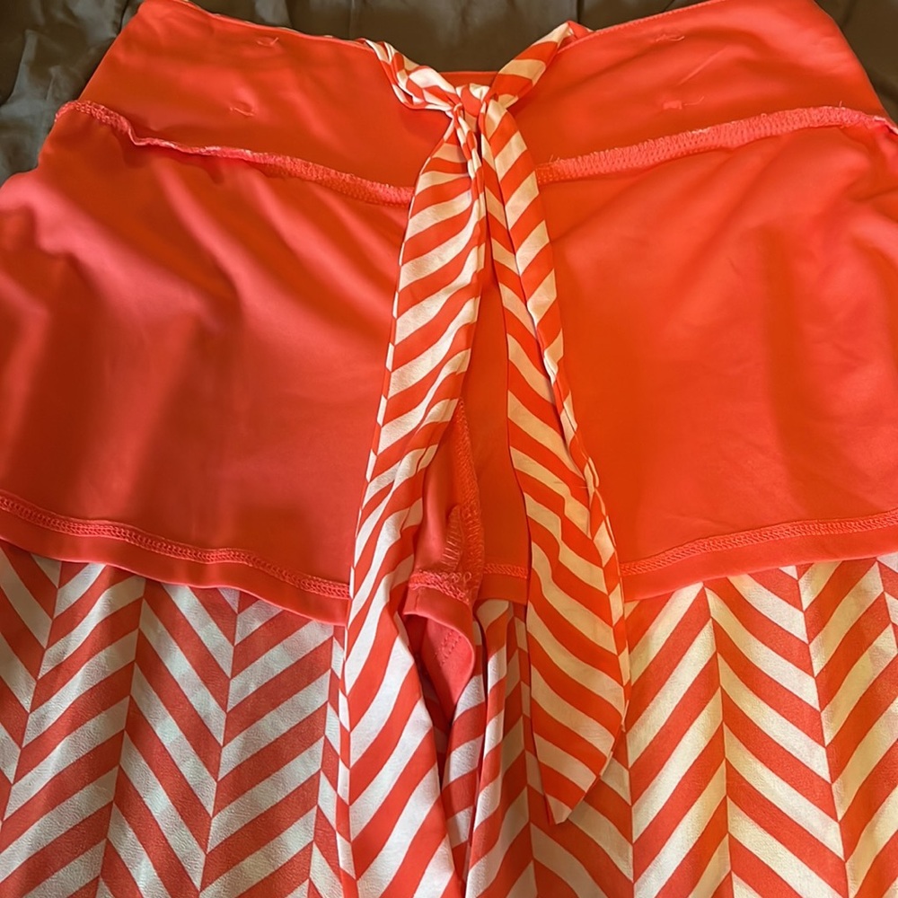 Soulmates wide leg coral and white pants - Picture 5 of 5